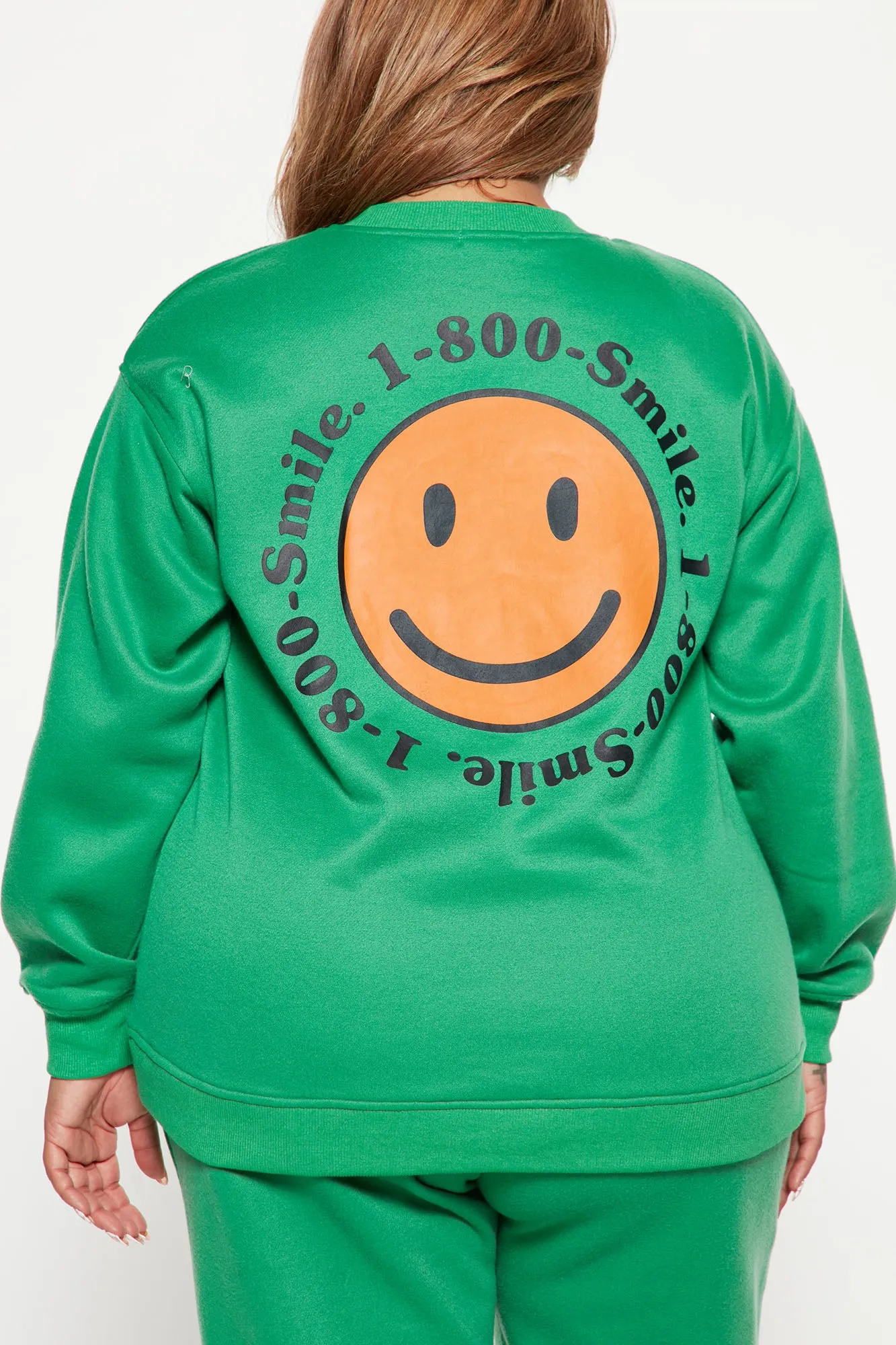 1 800 Smile Happy Face Sweatshirt - Kelly Green