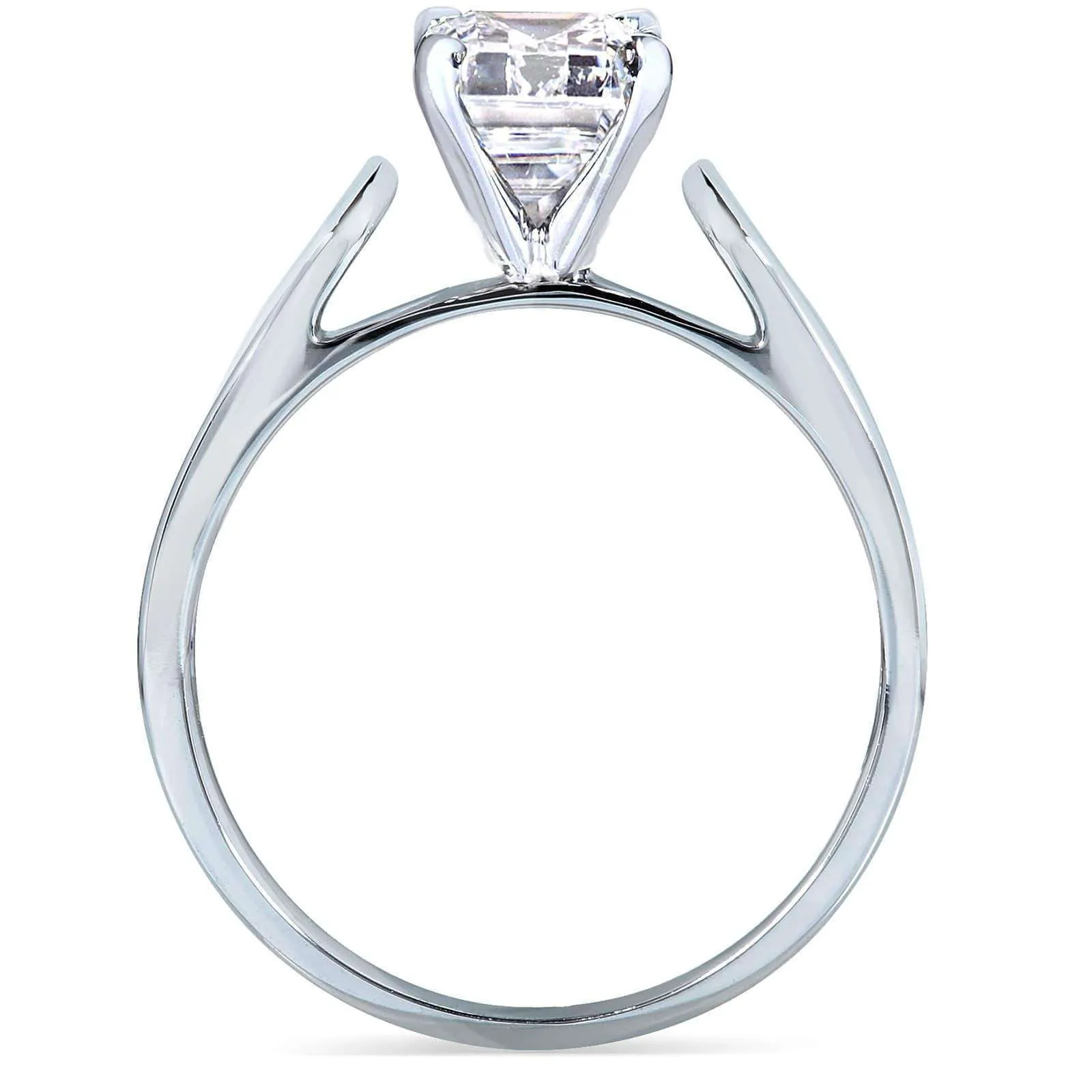 1.05 Carat Emerald Moissanite Simple Solitaire Ring