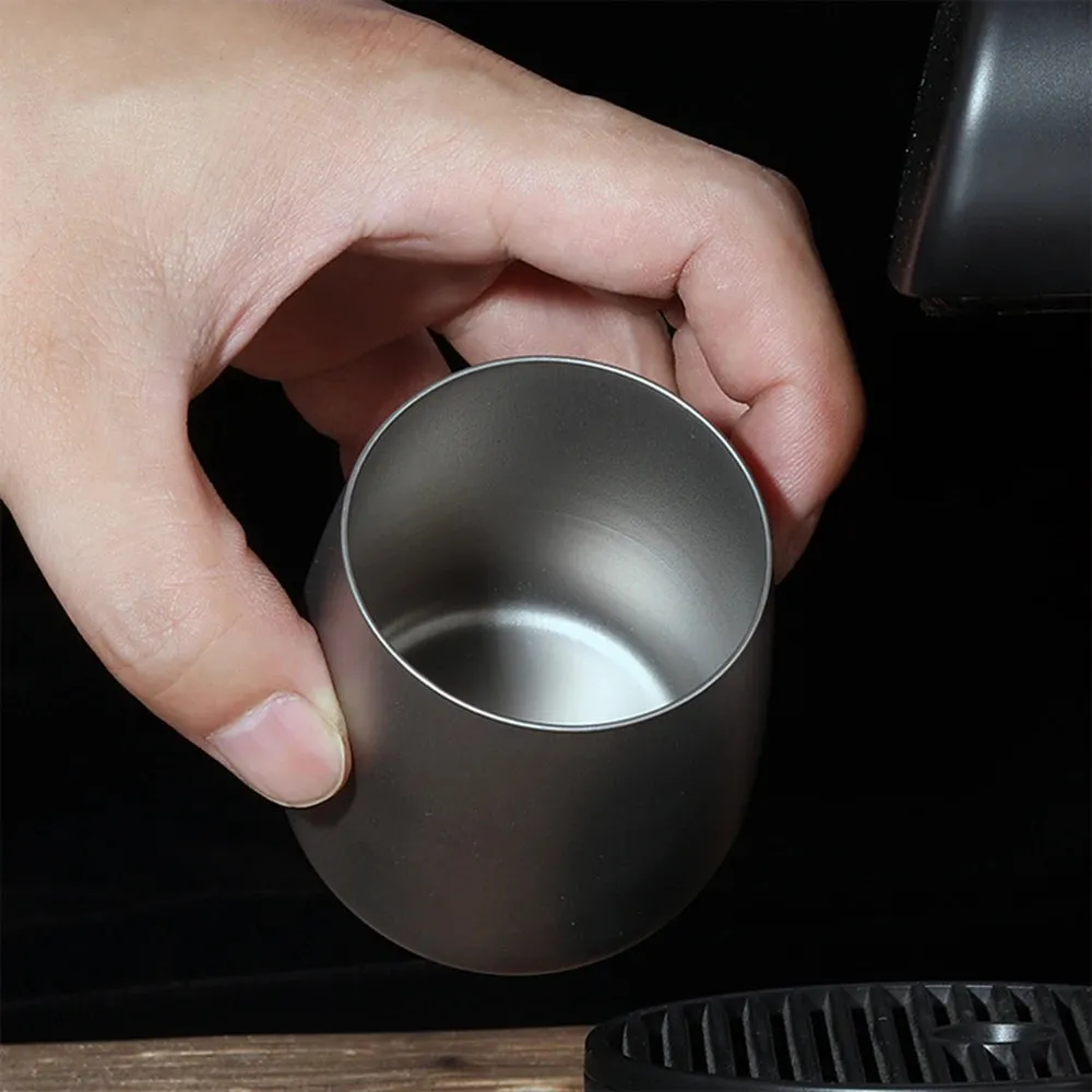 120ml Ultralight Titanium Double Wall Insulated Water Cup Tea Cup Mug for Outdoor Camping Hiking Backpacking Home Office