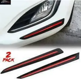 2Pcs Car Universal Front Rear Carbon Fiber Bumper Air Guard