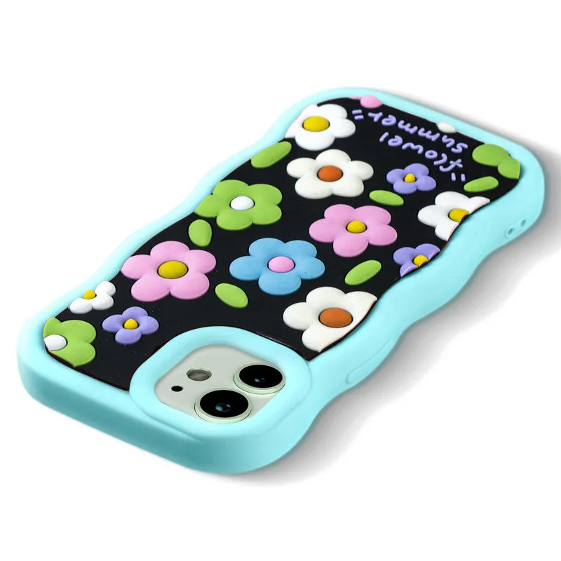 3D Silicone Soft Wave Edges Mobile Back Case For Apple iPhone 12