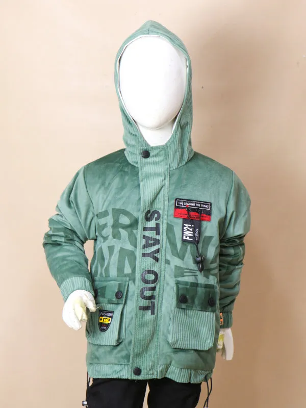 3Yrs - 8Yrs Stay Green Hooded Jacket For Boys AJ KJ06