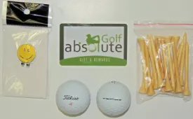 48 Titleist NXT Grade C Recycled Golf Balls With Free Golf Tee's and Smiley Face Golf Ball Marker