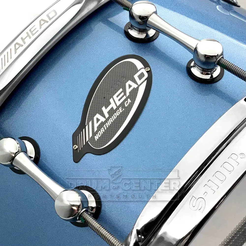 Ahead Steam Bent 1-ply Maple Snare Drum 14x6 Custom Porcaro Blue Finish