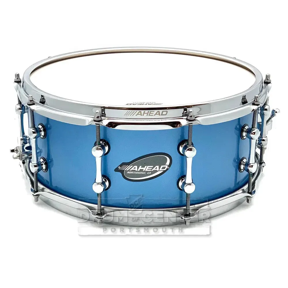 Ahead Steam Bent 1-ply Maple Snare Drum 14x6 Custom Porcaro Blue Finish