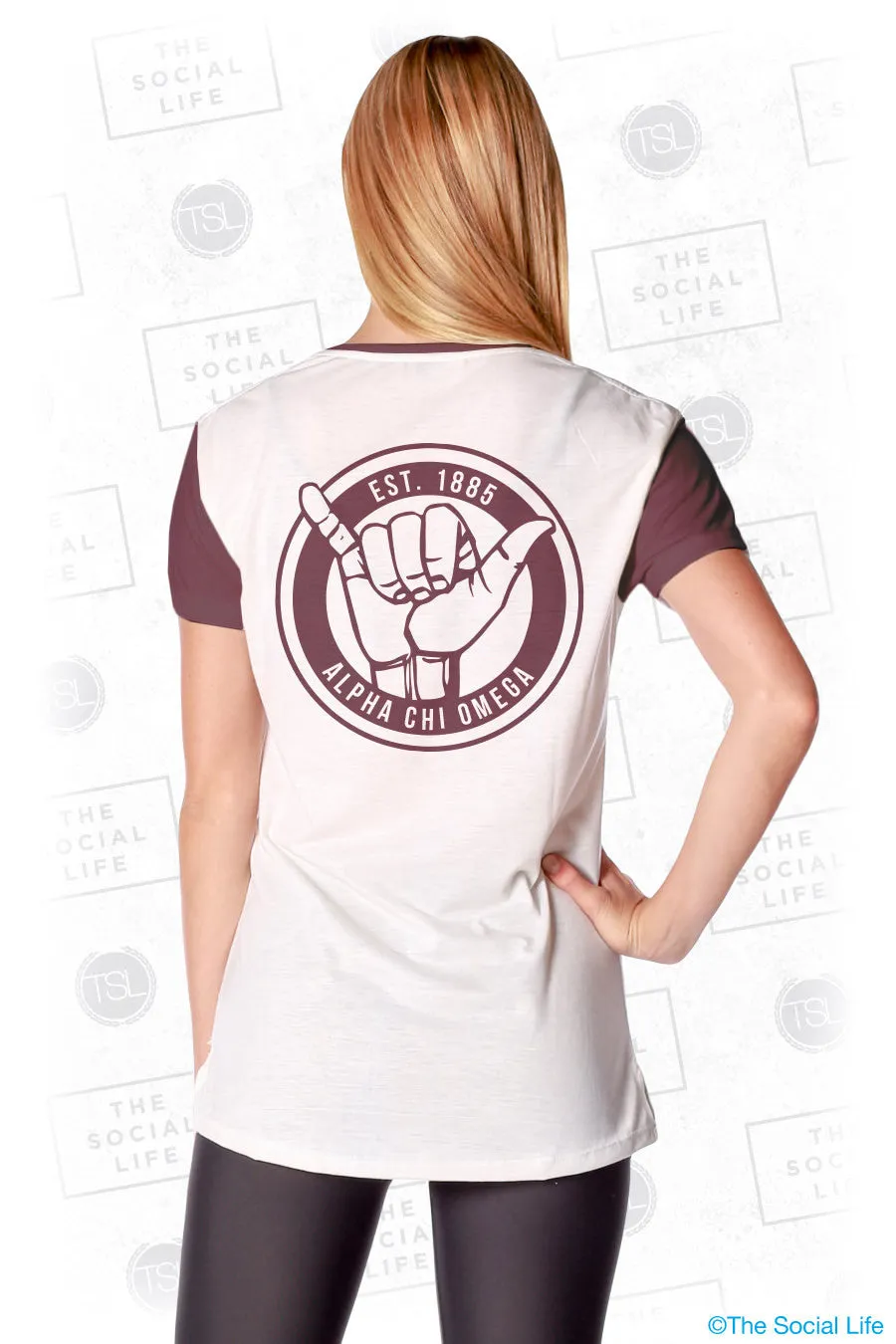 Alpha Chi Omega Hang Loose Scoop Tee