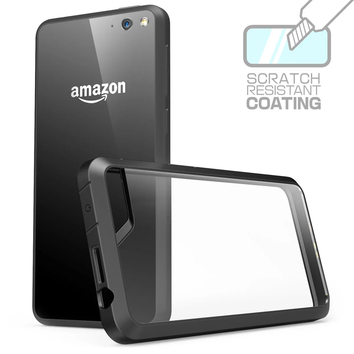 Amazon Fire Hybrid Clear Case-Clear/Black