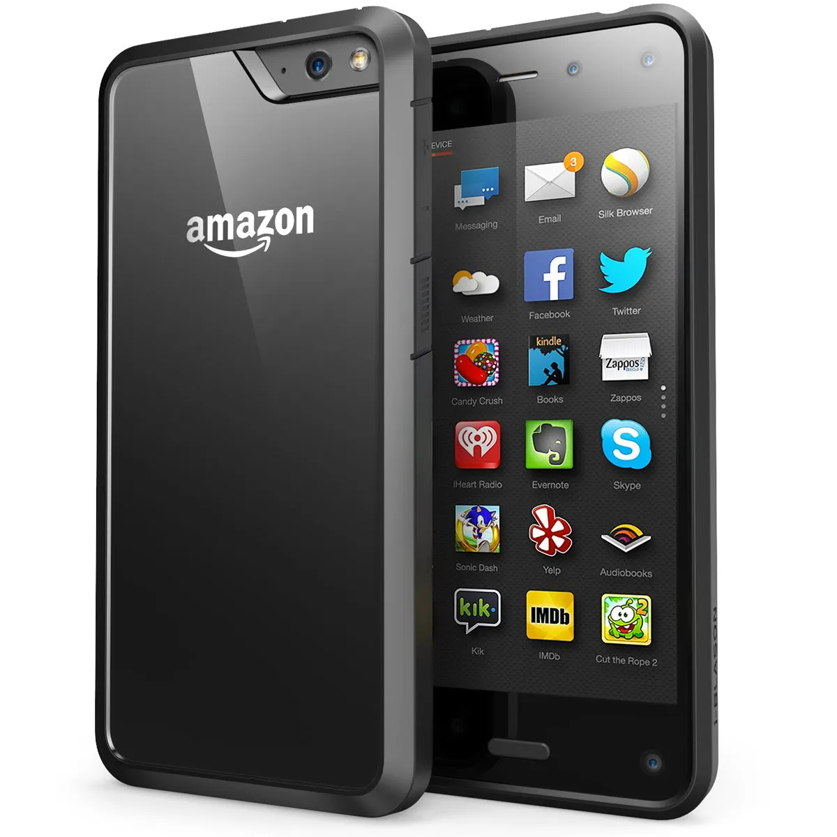 Amazon Fire Hybrid Clear Case-Clear/Black