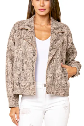 Anthony Snake Print Biker Jacket