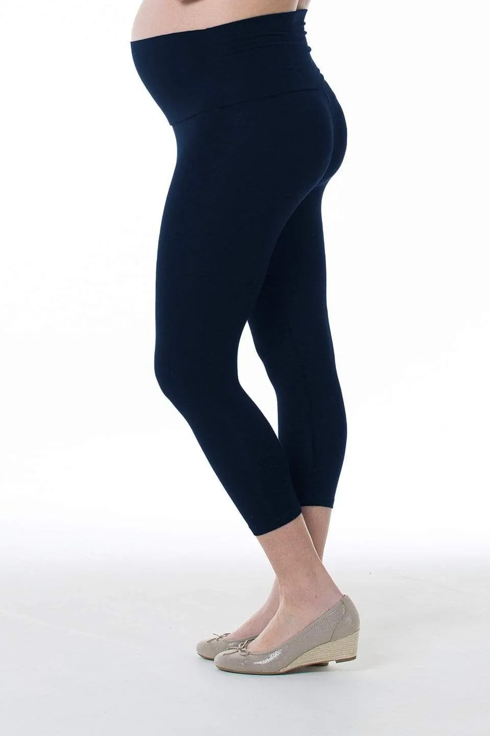 Anya Crop Maternity Leggings Navy