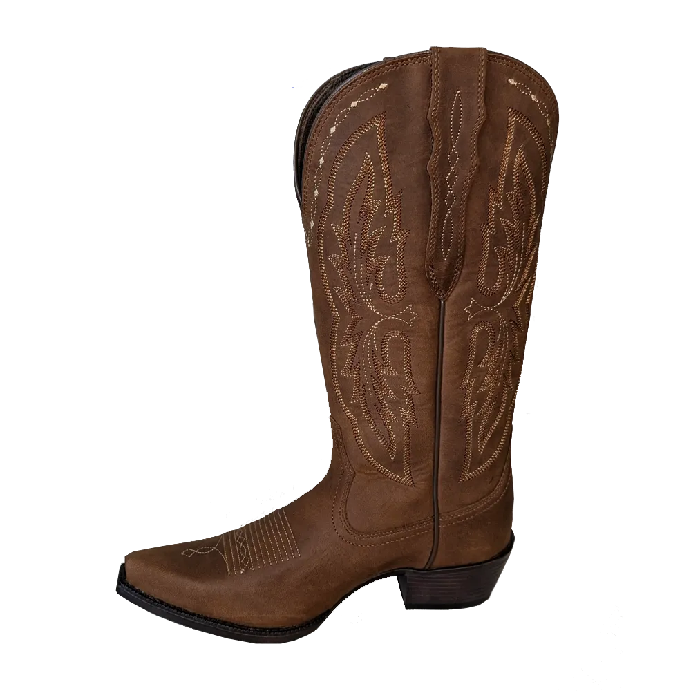 Ariat Ladies Heritage Elastic Calf Brown Snip Toe Boots 10036047