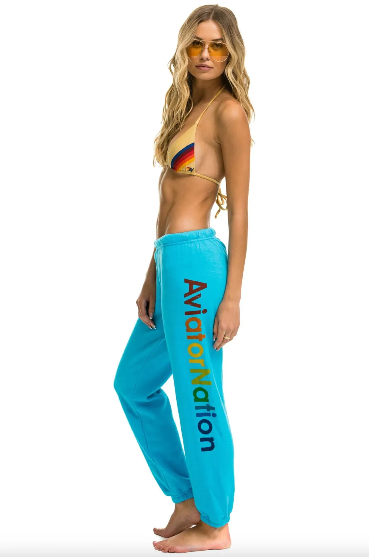 AVIATOR NATION SWEATPANTS - NEON BLUE