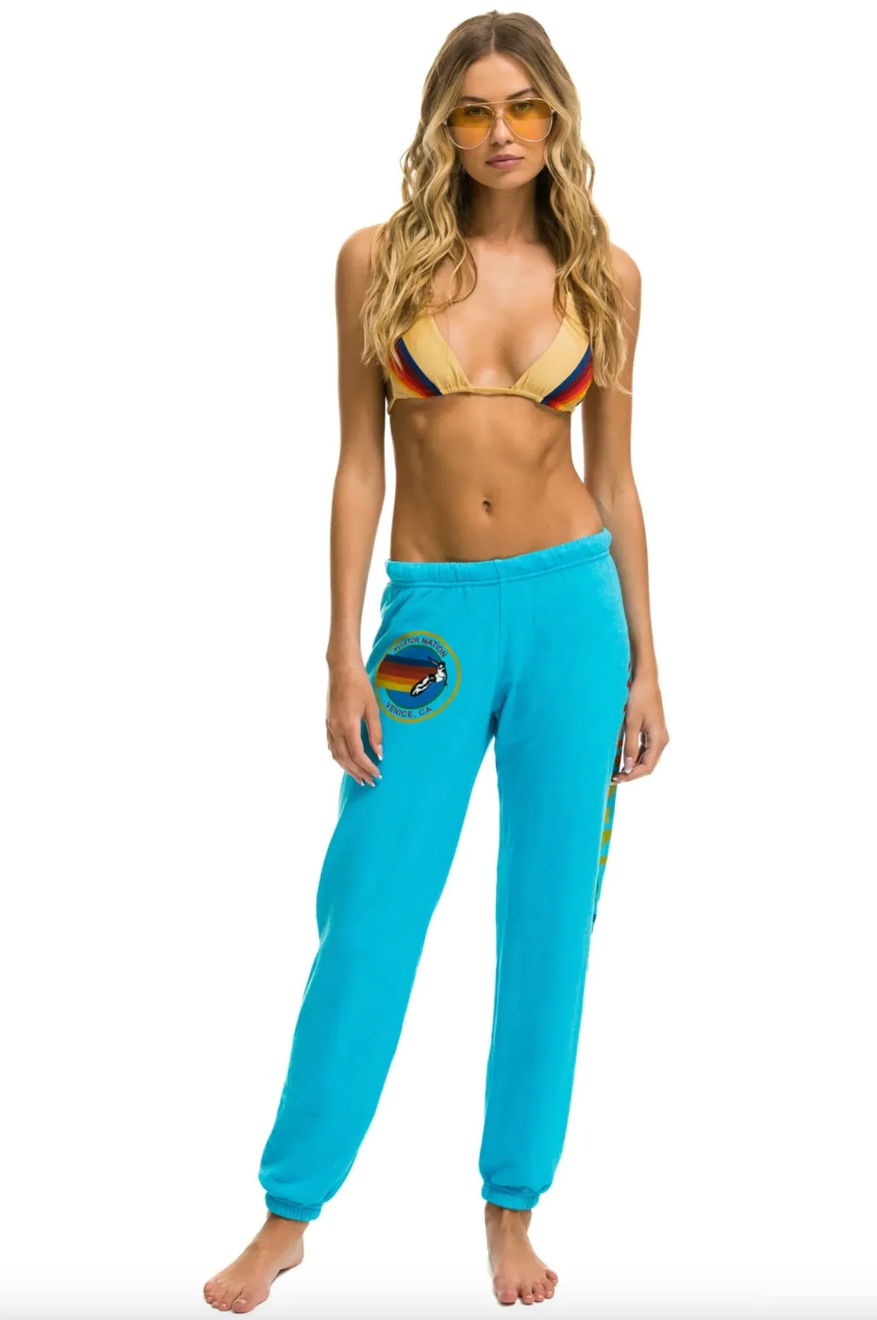 AVIATOR NATION SWEATPANTS - NEON BLUE