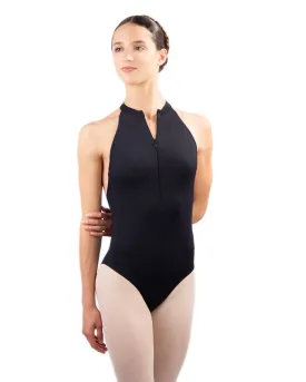 Ballet Rosa Darra High Neck Zip Front Strappy Open Back Sleeveless Leotard - Womens