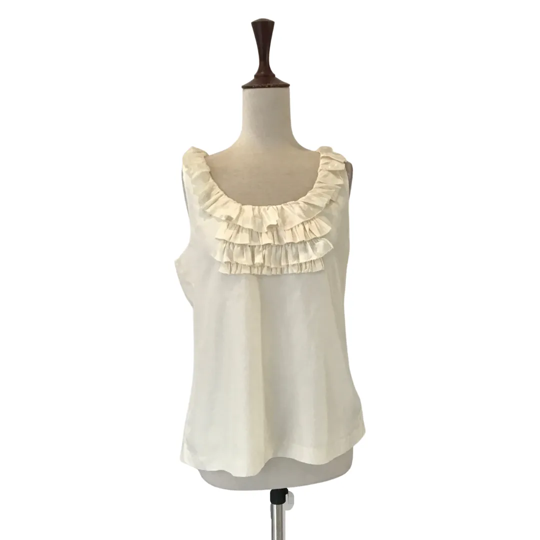 Banana Republic Cream Ruffle Sleeveless Blouse | Brand New |