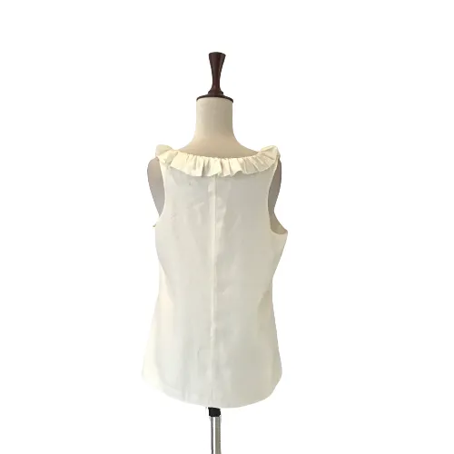 Banana Republic Cream Ruffle Sleeveless Blouse | Brand New |