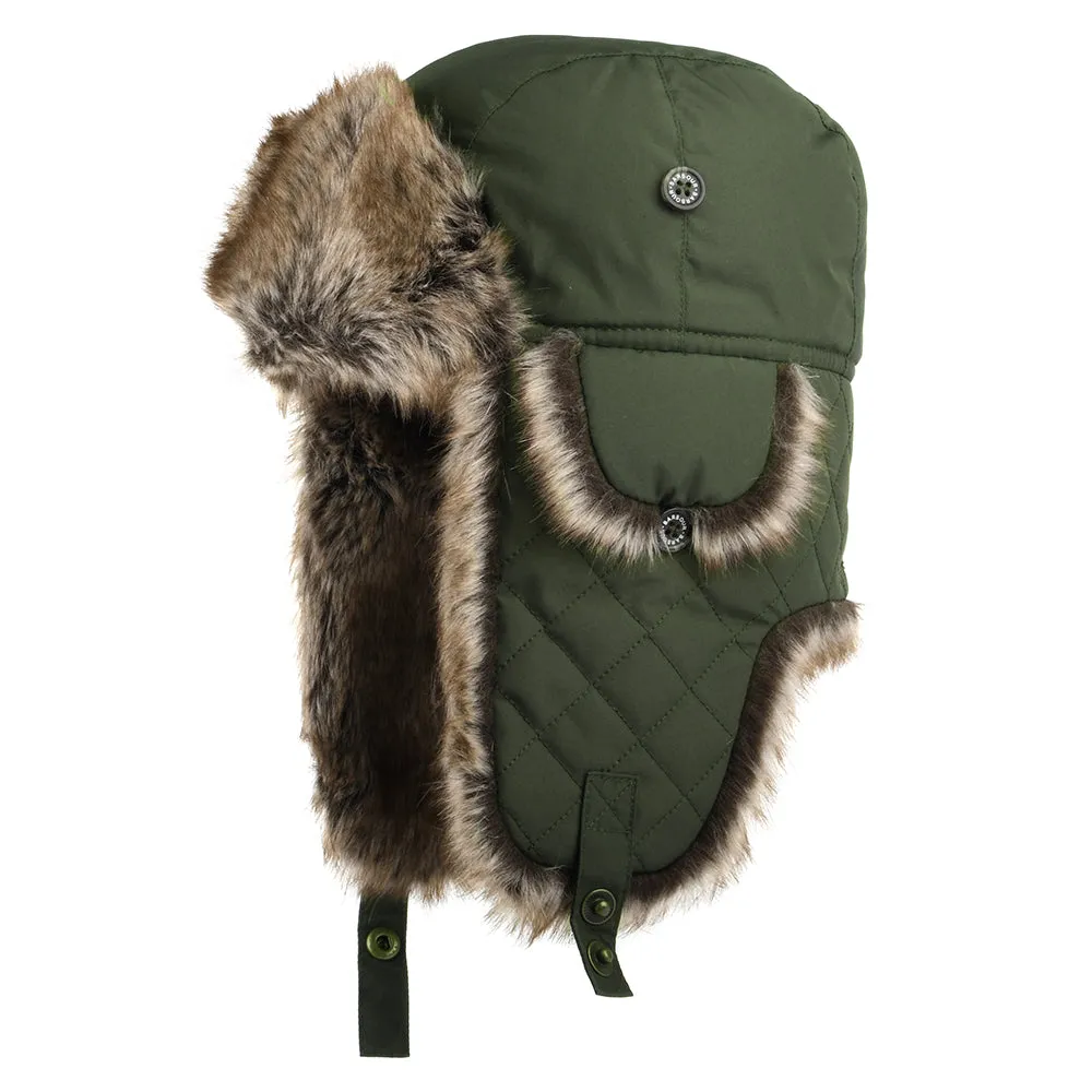 Barbour Hats Cleadon Water Resistant Trapper Hat - Dark Olive