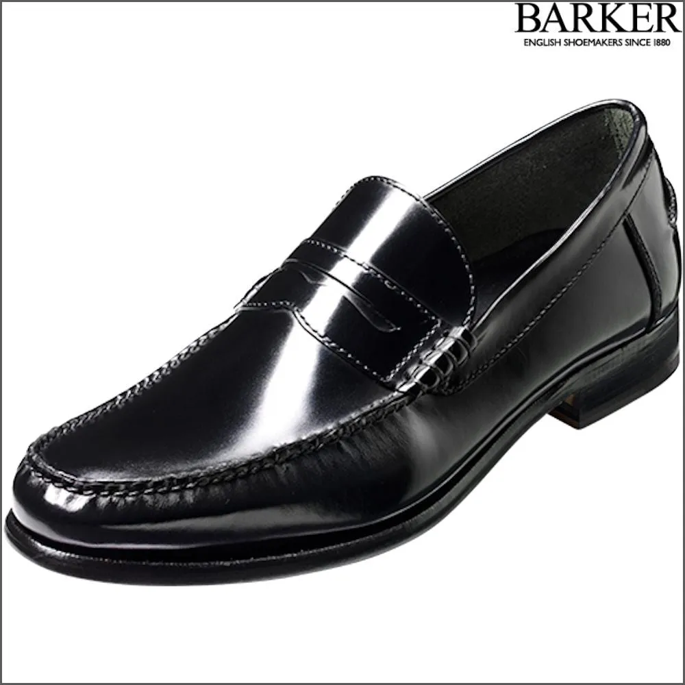 Barker Newington Black Hi-Shine Mocassin*