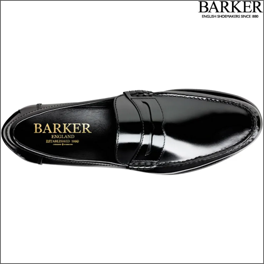 Barker Newington Black Hi-Shine Mocassin*