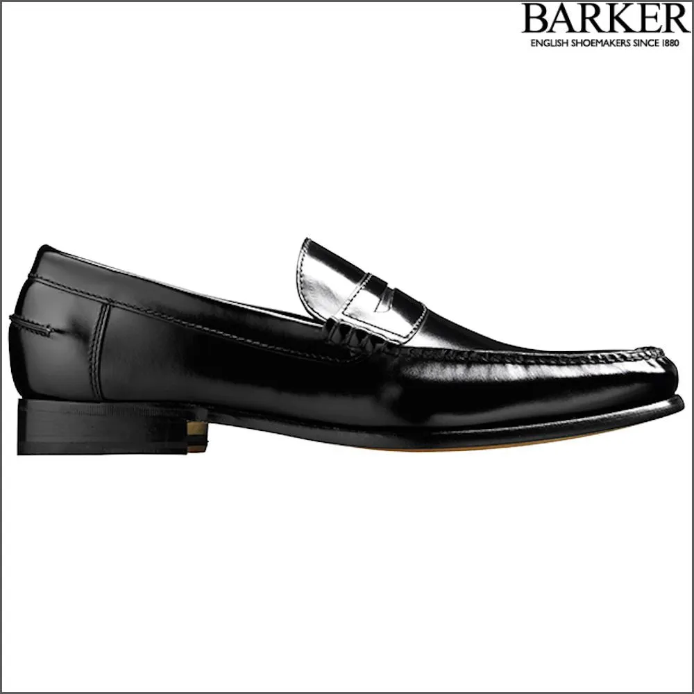 Barker Newington Black Hi-Shine Mocassin*