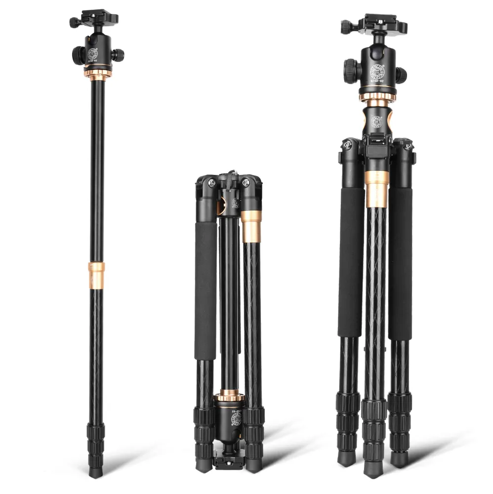 Beike Q999H Aluminium Convertible Tripod with Flat Lay Extension Arm