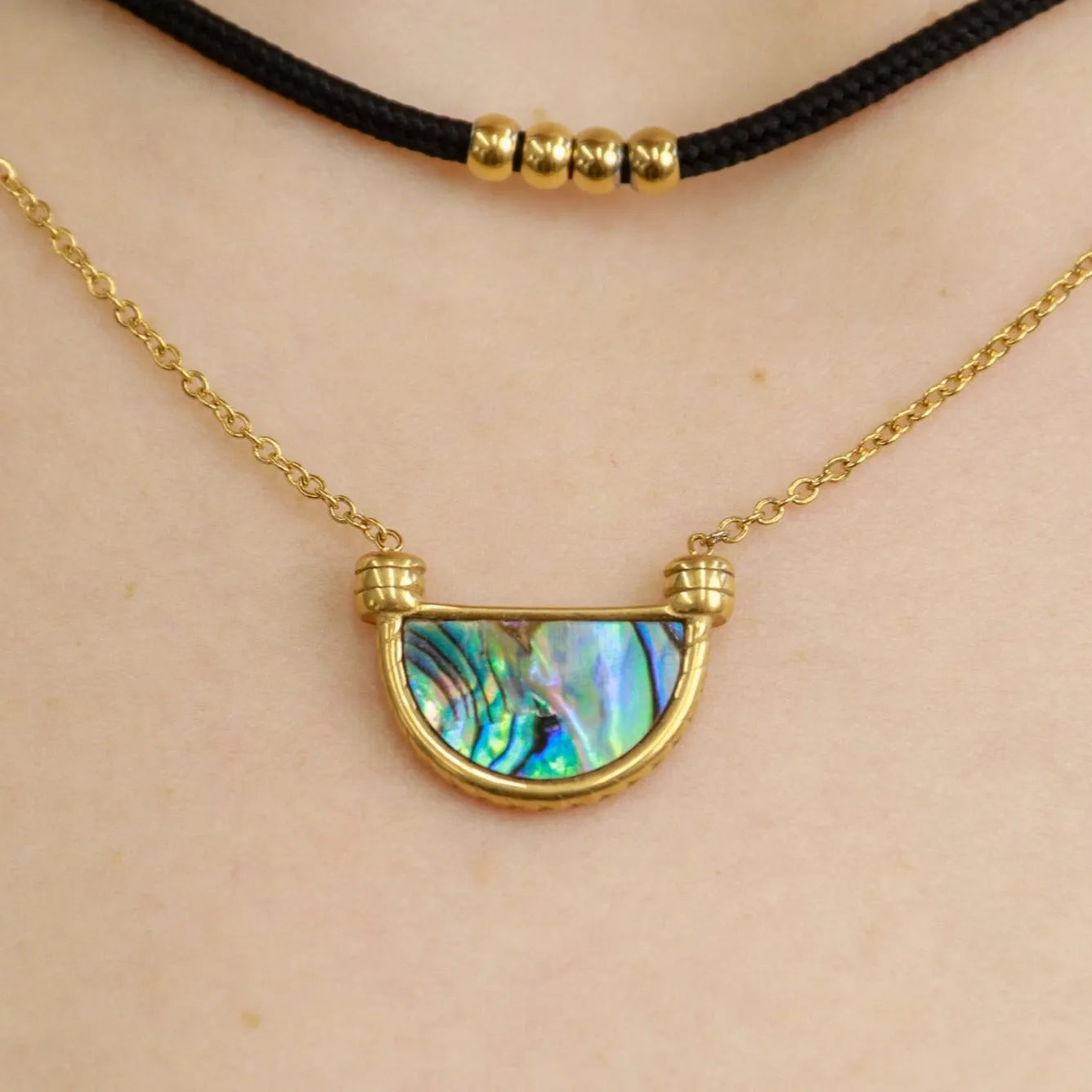 Bintan | Abalone Enamel Shell Gold Plated Necklace