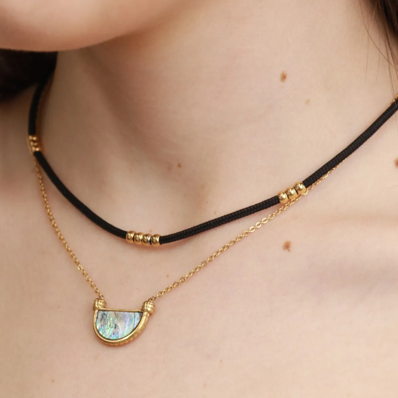 Bintan | Abalone Enamel Shell Gold Plated Necklace