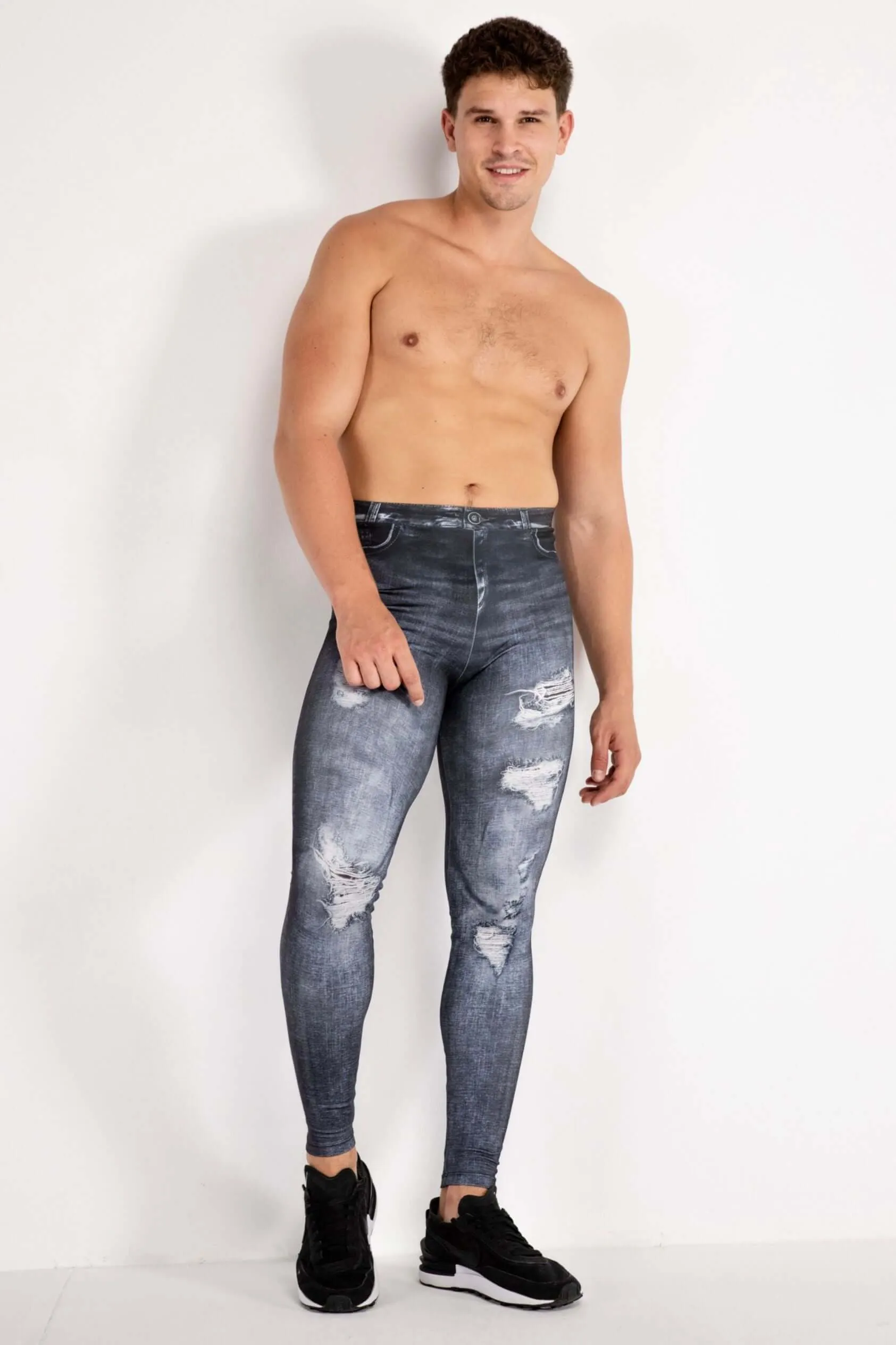 Black Jean Johnny Meggings