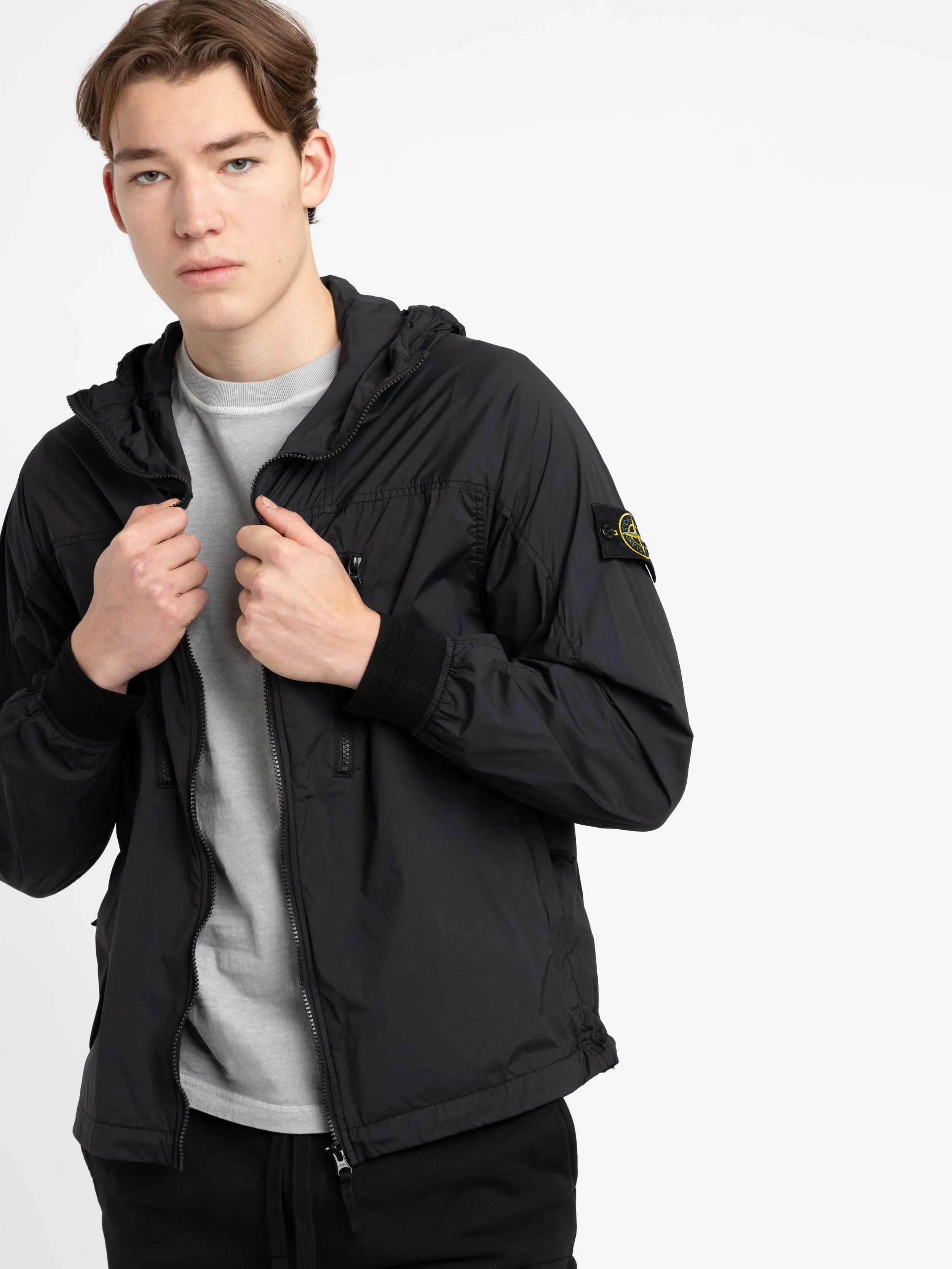 Black Skin Touch Nylon-TC Performance Jacket