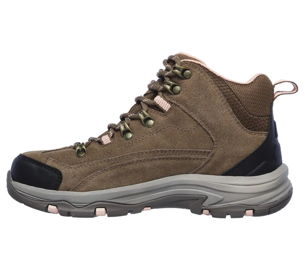 Bocanci sport, dama, SKECHERS WATERPROOF Trego Alpine Trail, 167004-BRTN maro, piele intoarsa