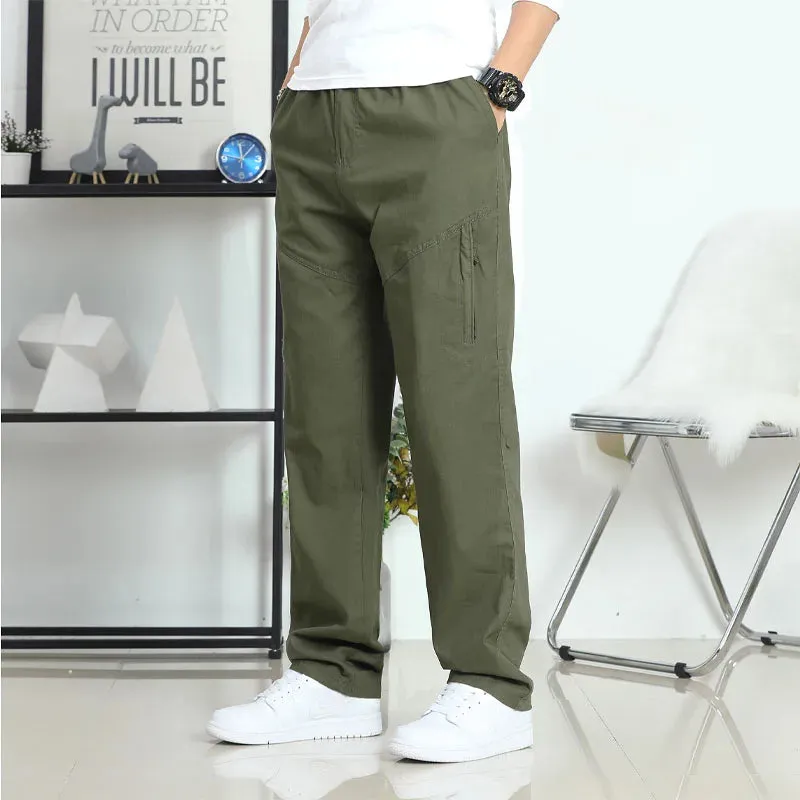 BONSIR  -  2024 New Spring/Summer Fashion Brand Solid Color Multi Pocket Youth Pants Loose and Versatile Simple Large Men's Casual Pants