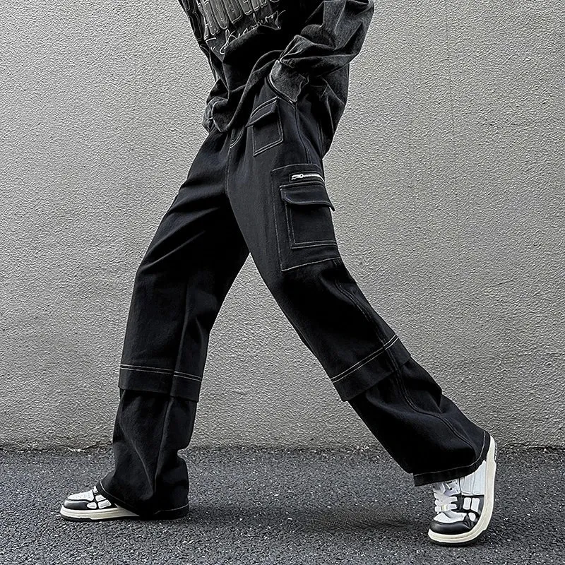 BONSIR   -  Hip Hop Tooling Pants Men Multi Pockets Cargo Pants Trousers Women Mens Streetwear Casual Pants Straight Loose Joggers Overalls