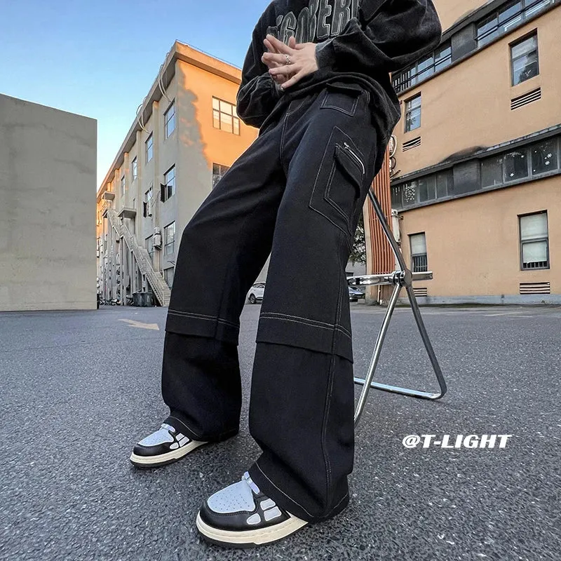 BONSIR   -  Hip Hop Tooling Pants Men Multi Pockets Cargo Pants Trousers Women Mens Streetwear Casual Pants Straight Loose Joggers Overalls