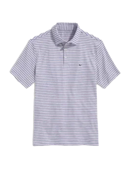 Bradley Tri Stripe Sankaty Polo  Wht/Blu/Dahlia