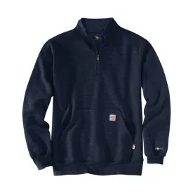 Carhartt Men's Flame Resistant Force Midweight Mock Neck Sweatshirt - Navy