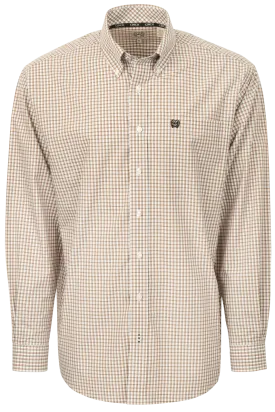 Cinch Woven Check Button-Front Shirt - Khaki