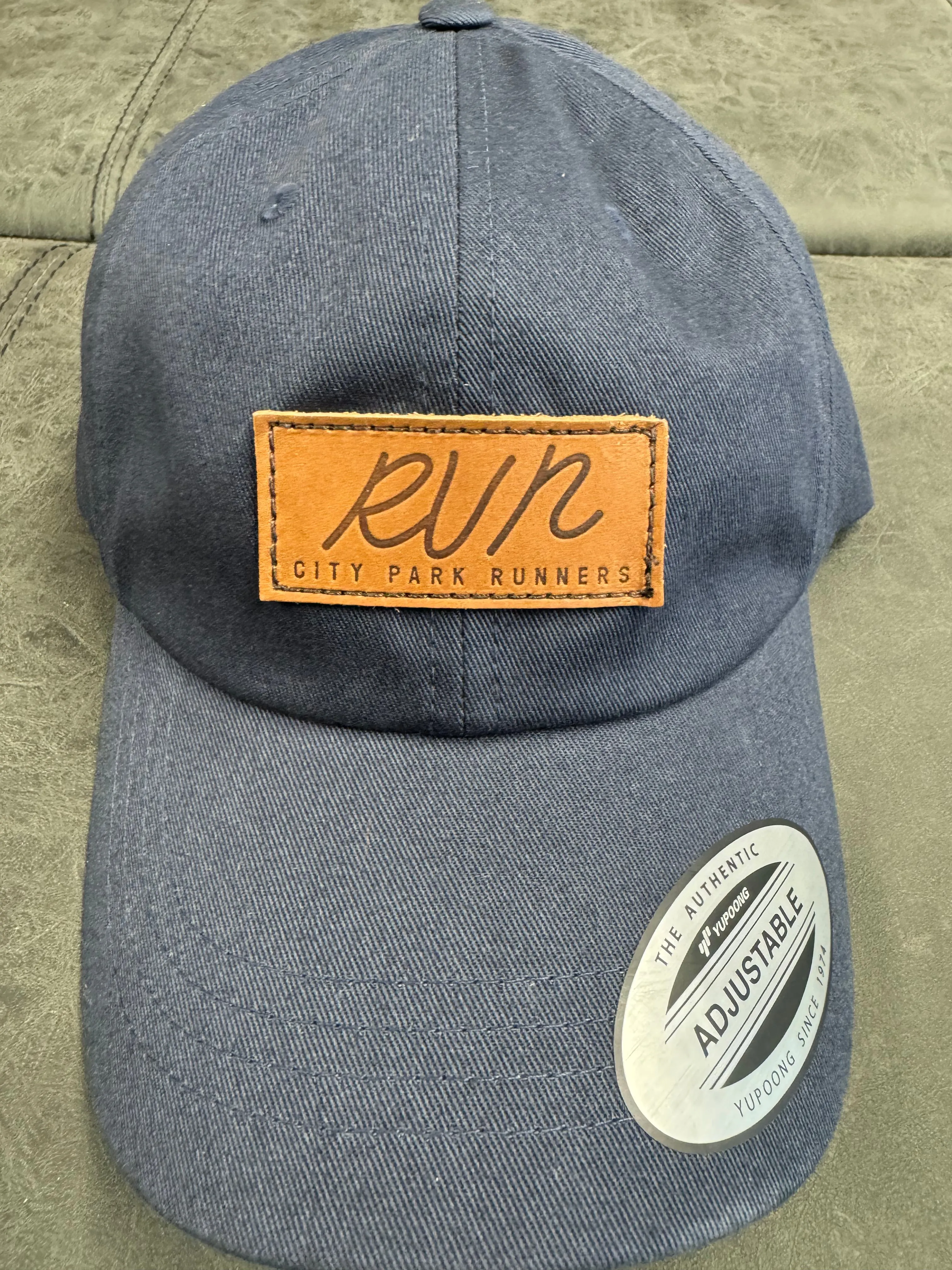 City Park Runners "RUN" Leather Crest Dad Cap