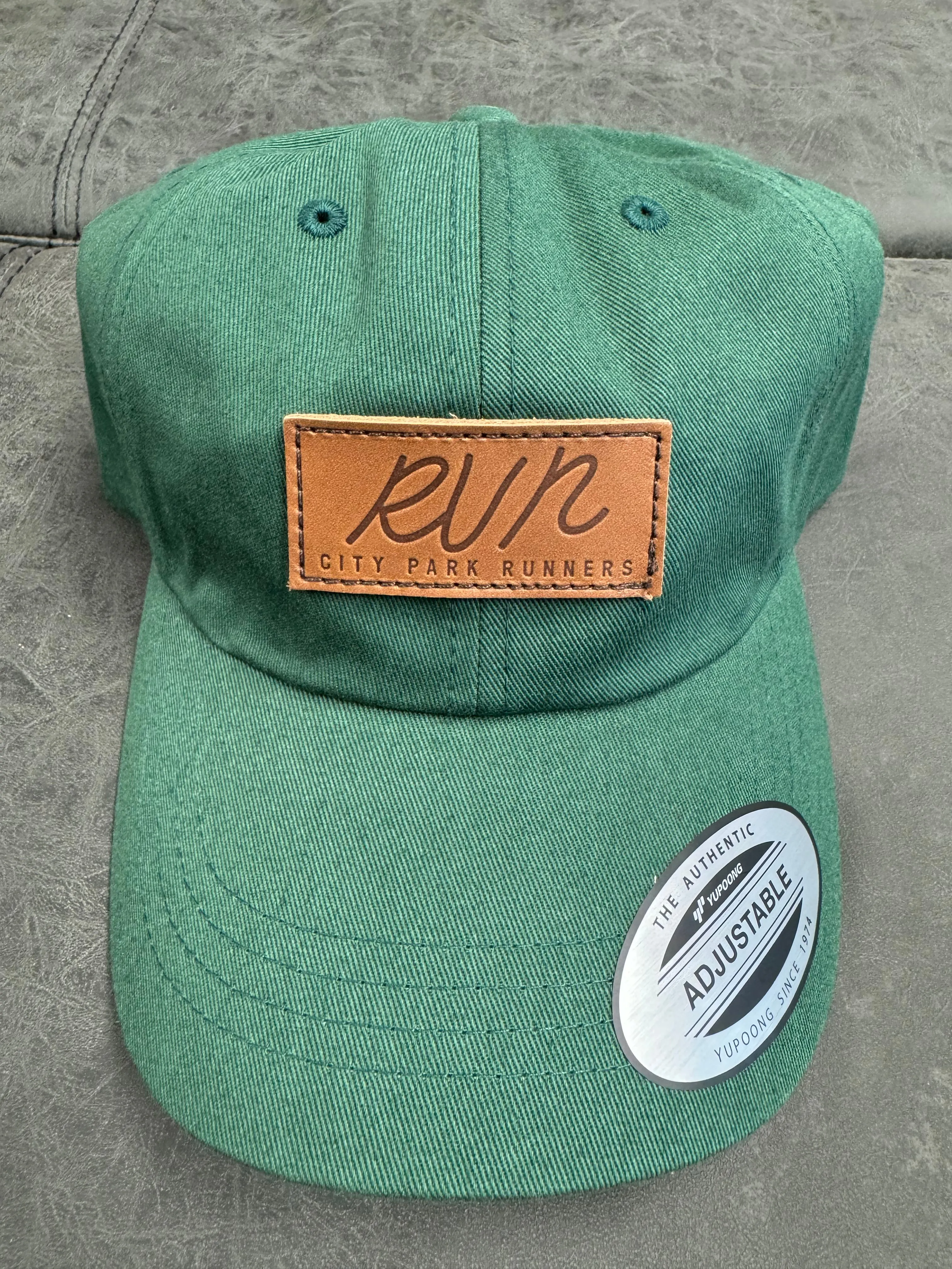 City Park Runners "RUN" Leather Crest Dad Cap