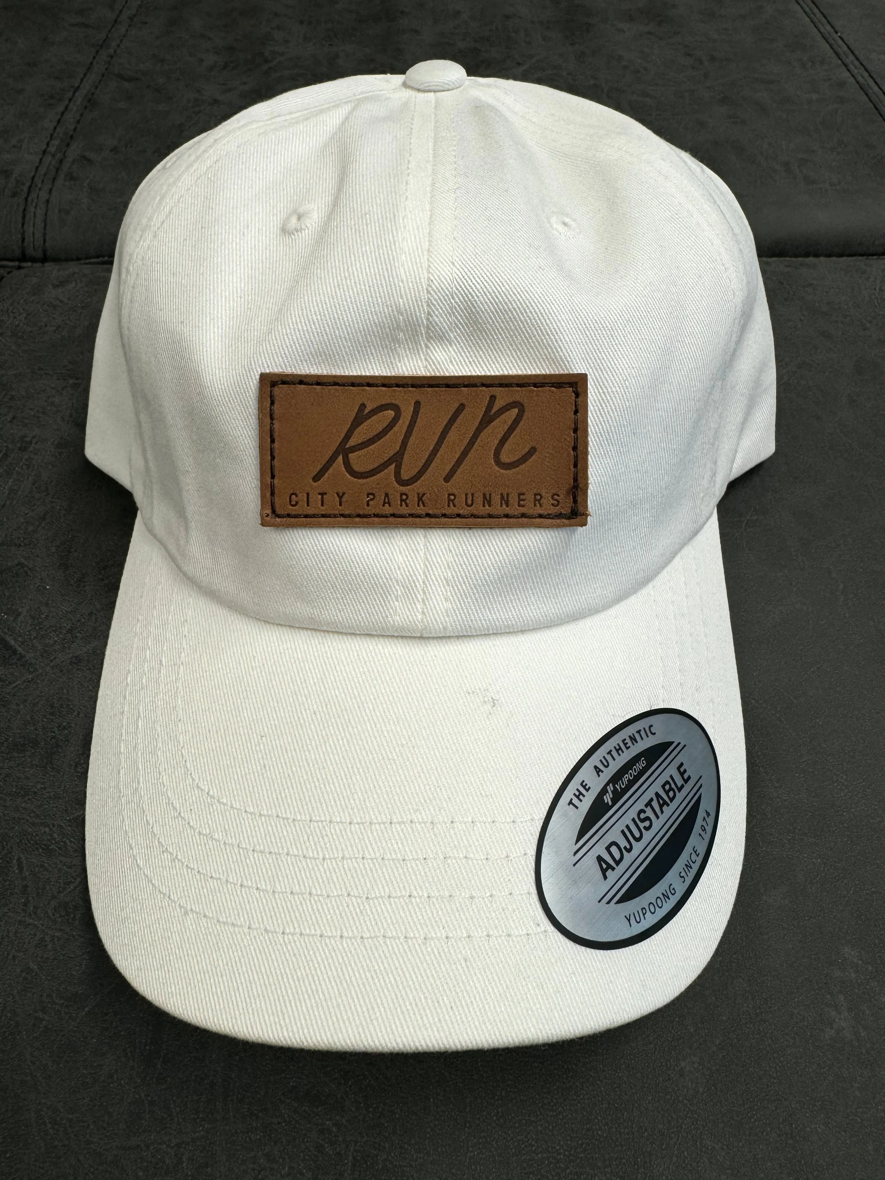 City Park Runners "RUN" Leather Crest Dad Cap