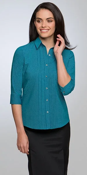 City Stretch Spot 3/4 Sleeve Blouse