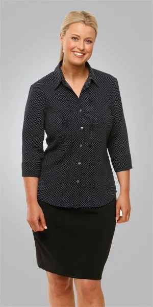 City Stretch Spot 3/4 Sleeve Blouse