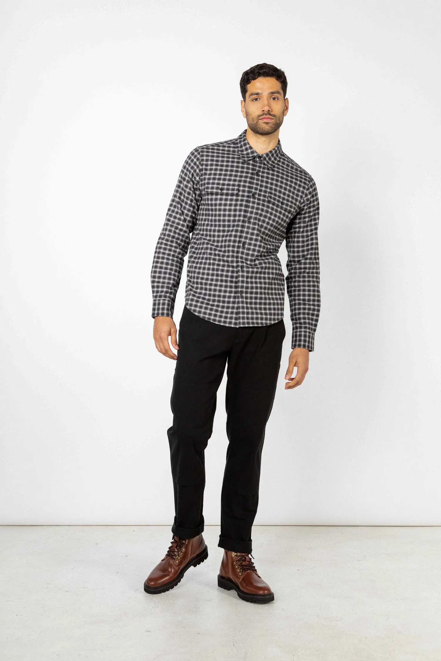 Cole Slim Shirt / Soft Black Check