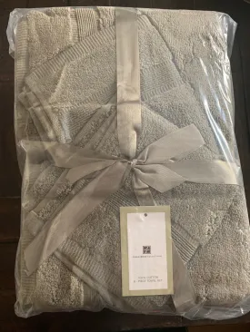 Concierge Collection Zero Twist Plush Cotton 6-Piece Towel Set, Taupe/Khaki