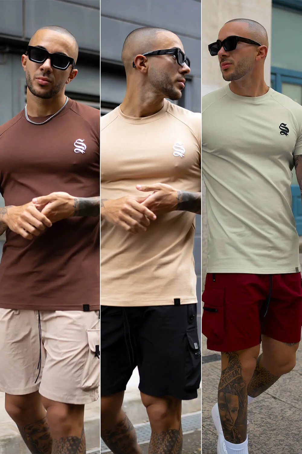 Core Tee 3-Pack - Khaki/Sand/Chocolate