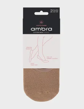 Cotton Mesh Footlet - 2pp (Natural)