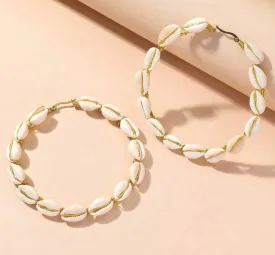 Cowry Shell Hoop Earrings