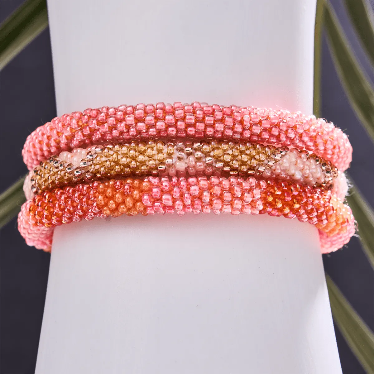 Creamsicle | Himalayan Glass Bead Bracelet