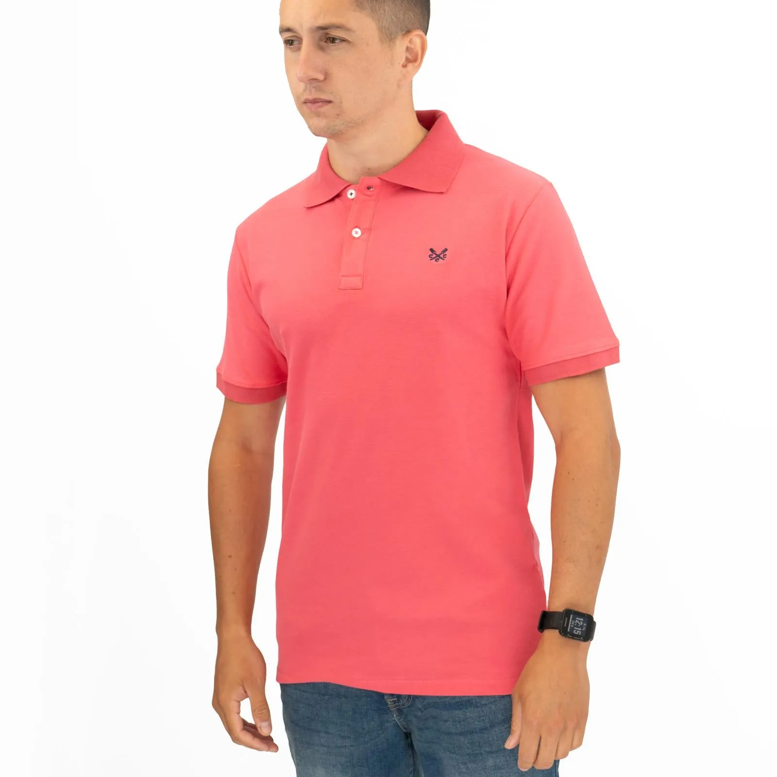 Crew Clothing Company Lightweight Polo Shirt Pink