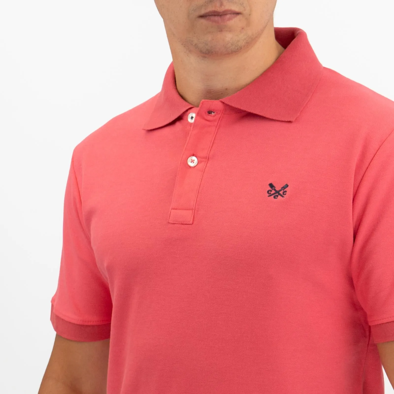 Crew Clothing Company Lightweight Polo Shirt Pink