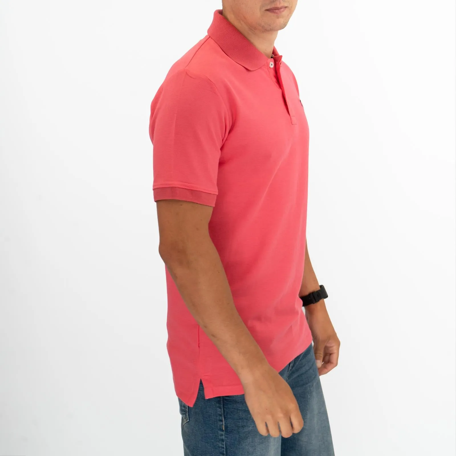 Crew Clothing Company Lightweight Polo Shirt Pink